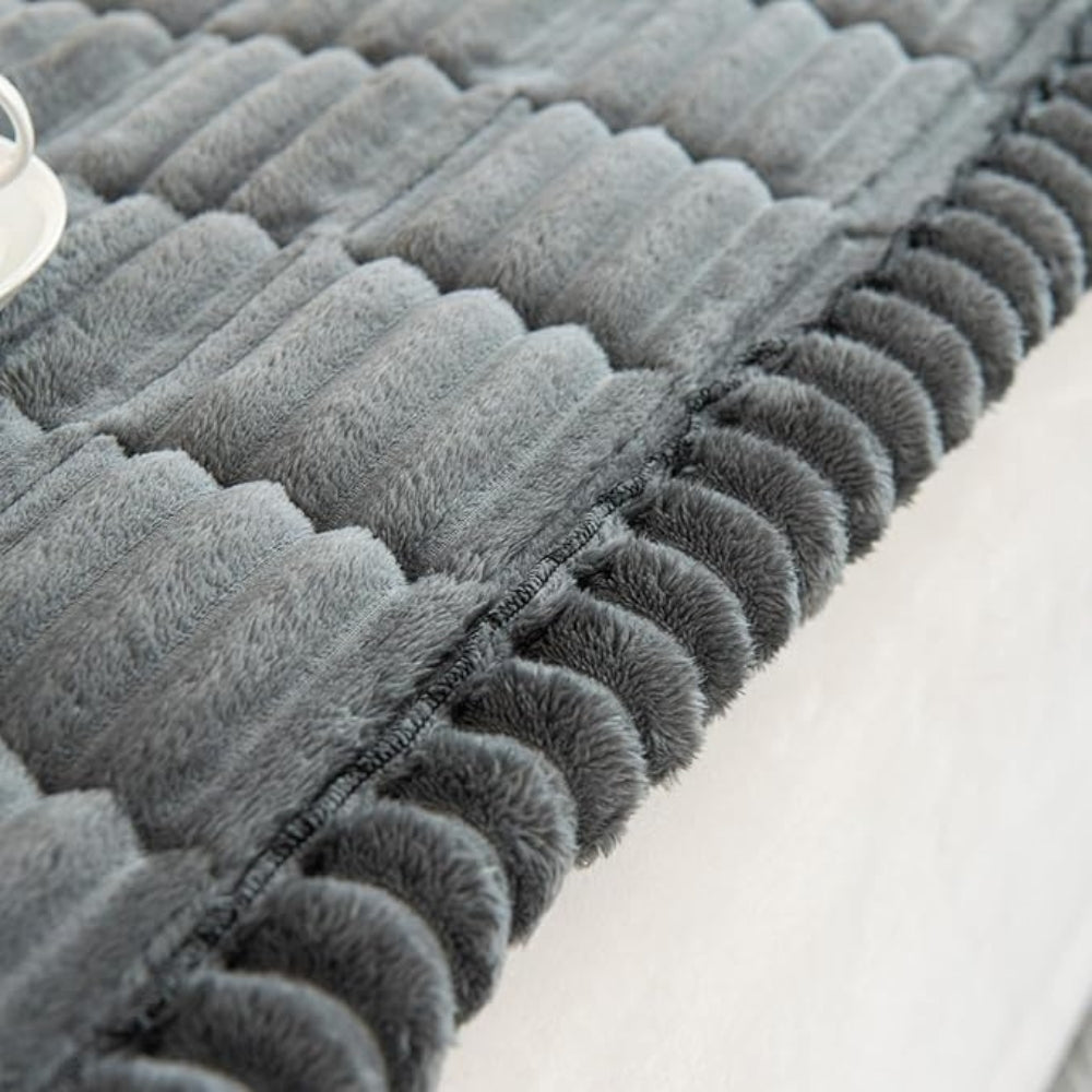 Plush Microfiber Sofa Cover with Pleated Edges – Anti-Slip Design, Cozy Flannel Blend, Machine Washable Couch Slipcover 7