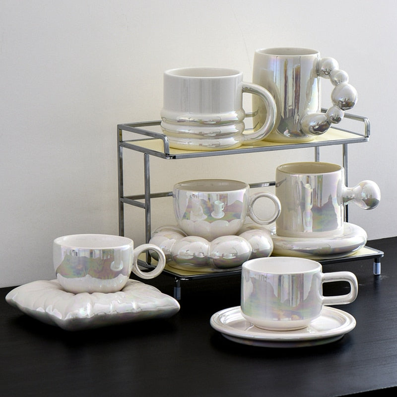 Porcelain Cups 300 ml with Minimalist Design – Elegant Dishwasher and Microwave Safe Mugs for Coffee and Tea 1