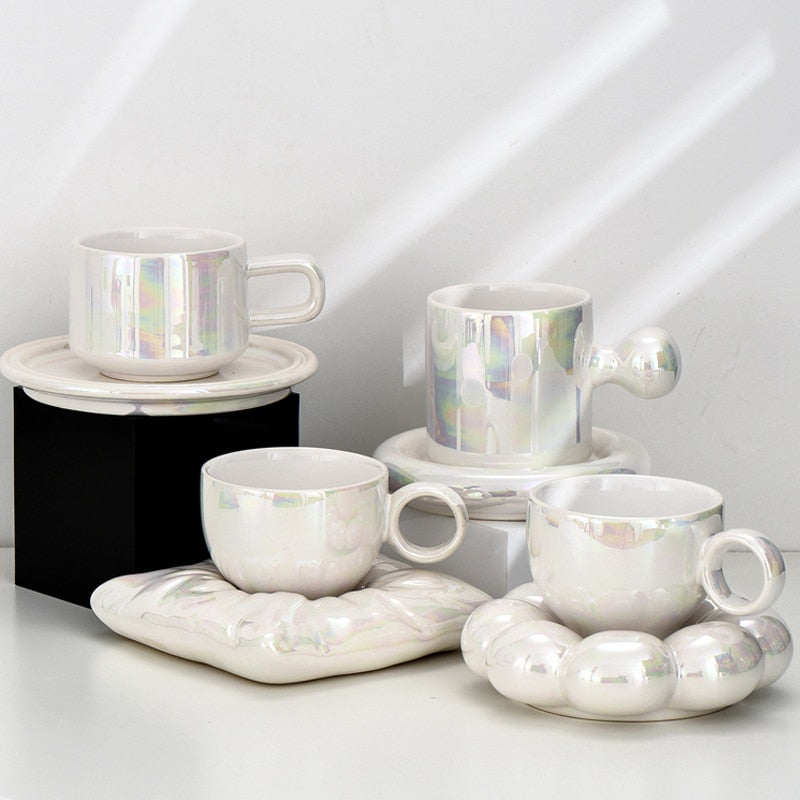 Porcelain Cups 300 ml with Minimalist Design – Elegant Dishwasher and Microwave Safe Mugs for Coffee and Tea 2