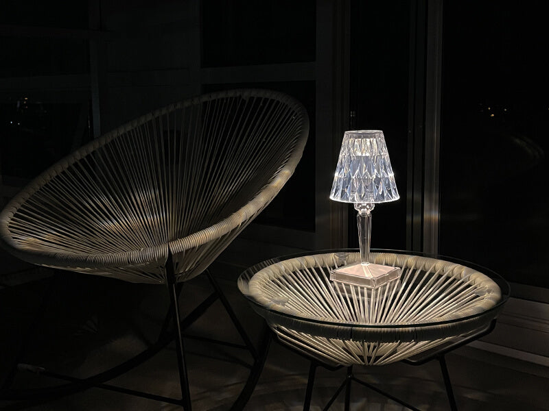 Crystal Table Lamp, Modern Decorative Bedside Lamp - Elegant Crystal Accent Lighting for Bedroom Living Room Nightstand