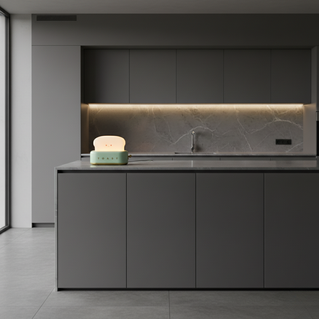 Rechargeable LED Table Lamp in Toast Design with Dimmable Brightness – Whimsical Night Light 1