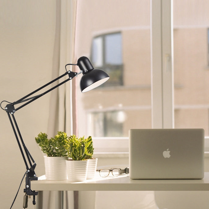 Retractable Long Arm Clip Table Lamp