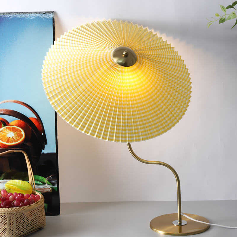 Retro Pleated Umbrella Table Lamp