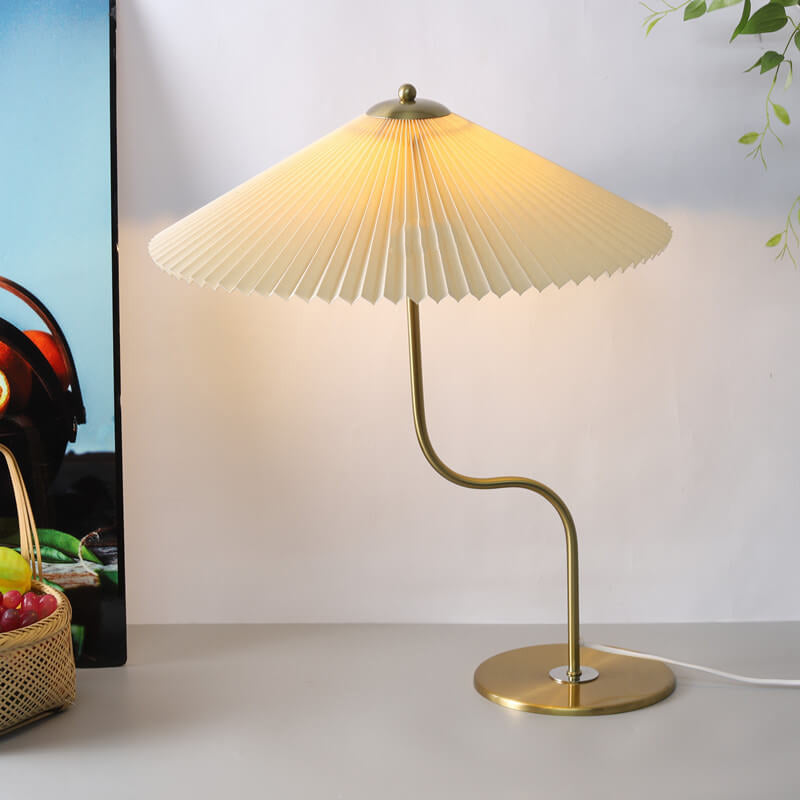 Retro Pleated Umbrella Table Lamp
