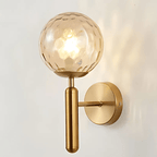 Satin Brass Wall Light – Dimmable Modern Sconce with Customizable Glass Finishes for Bathroom and Living Space 4