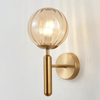 Satin Brass Wall Light – Dimmable Modern Sconce with Customizable Glass Finishes for Bathroom and Living Space 5