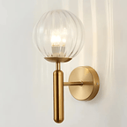 Satin Brass Wall Light – Dimmable Modern Sconce with Customizable Glass Finishes for Bathroom and Living Space 6