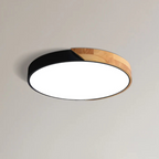 Scandinavian Wooden LED Flush Mount Ceiling Light Fixture with Modern Design 0