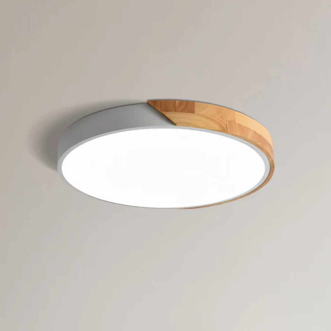Scandinavian Wooden LED Flush Mount Ceiling Light Fixture with Modern Design 4