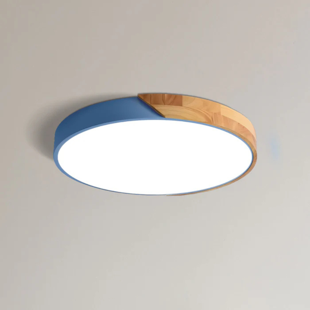 Scandinavian Wooden LED Flush Mount Ceiling Light Fixture with Modern Design 6