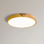 Scandinavian Wooden LED Flush Mount Ceiling Light Fixture with Modern Design 9