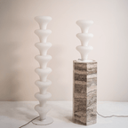 Sculptural Floor Lamp with High-Quality Glass and Metal Base – Dual Light Modes 2