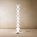 Sculptural Floor Lamp with High-Quality Glass and Metal Base – Dual Light Modes 8