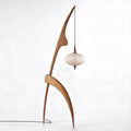 Selteta Floor Lamp with Asymmetrical Design and Warm Organic Lighting – Handcrafted Wooden Structure 0