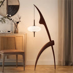 Selteta Floor Lamp with Asymmetrical Design and Warm Organic Lighting – Handcrafted Wooden Structure 1