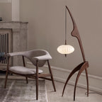 Selteta Floor Lamp with Asymmetrical Design and Warm Organic Lighting – Handcrafted Wooden Structure 2