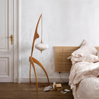 Selteta Floor Lamp with Asymmetrical Design and Warm Organic Lighting – Handcrafted Wooden Structure 3