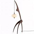 Selteta Floor Lamp with Asymmetrical Design and Warm Organic Lighting – Handcrafted Wooden Structure 5