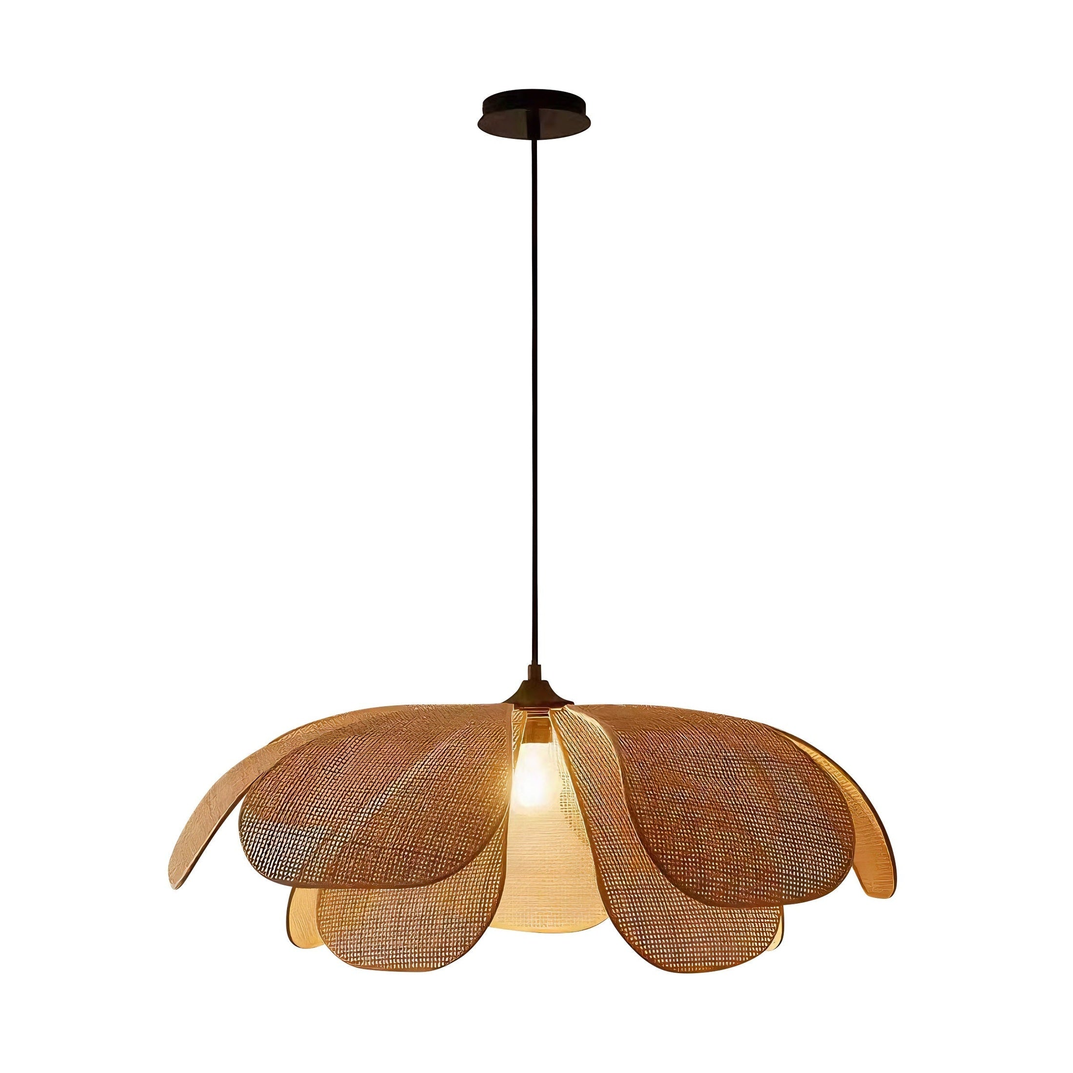 Serralot - Floral-Inspired Rattan Ceiling Lamp with Adjustable Cord 7