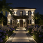 Solar LED Wall Light for Outdoor Use - IP65 Waterproof Garden Sconce with Warm White Glow 3