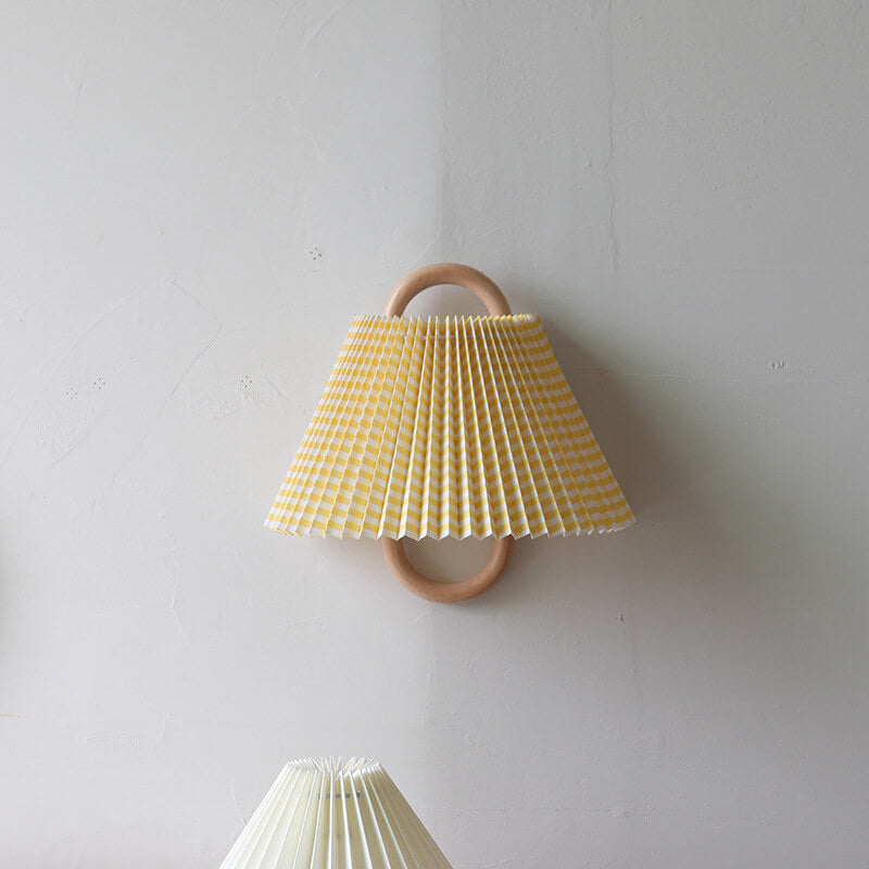 Solid Wood Pleated Wall Sconce