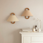 Solid Wood Pleated Wall Sconce