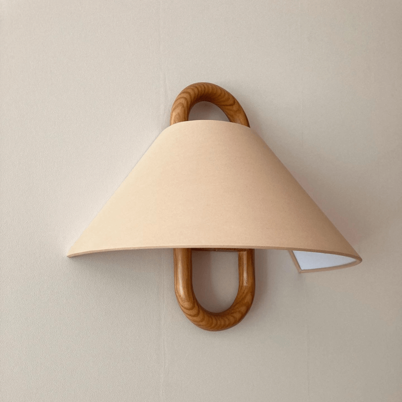 Solid Wood Pleated Wall Sconce