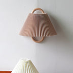 Solid Wood Pleated Wall Sconce