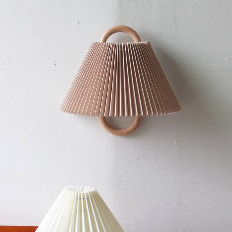 Solid Wood Pleated Wall Sconce