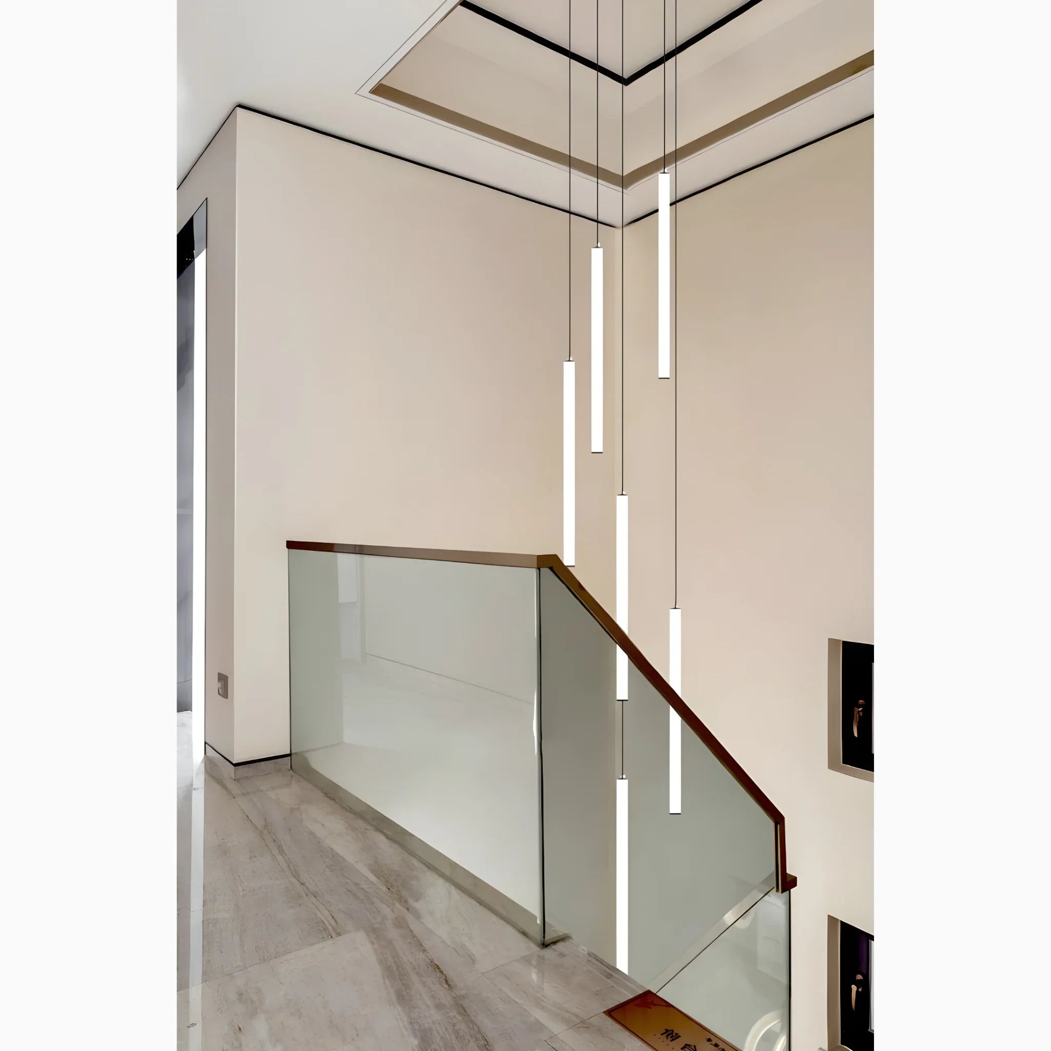 Spiral Pendant Light in Iron and Acrylic with Adjustable Height for Staircases 10