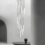 Spiral Pendant Light in Iron and Acrylic with Adjustable Height for Staircases 11