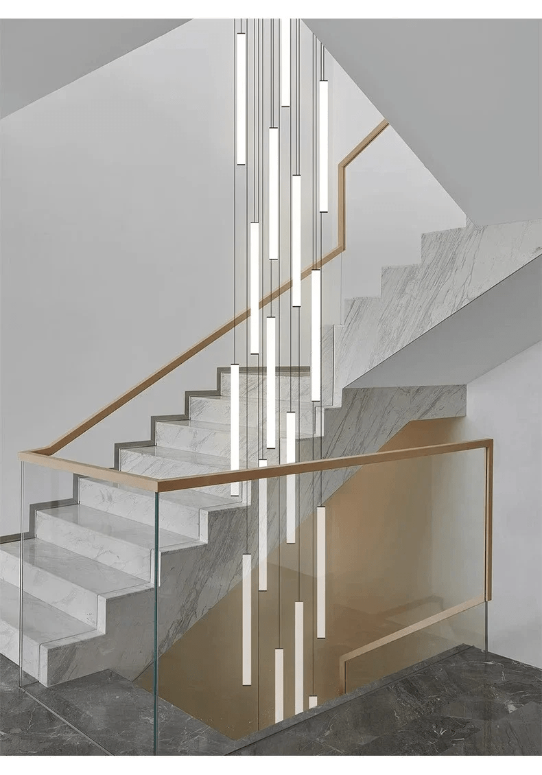 Spiral Pendant Light in Iron and Acrylic with Adjustable Height for Staircases 2