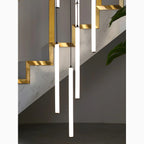 Spiral Pendant Light in Iron and Acrylic with Adjustable Height for Staircases 5