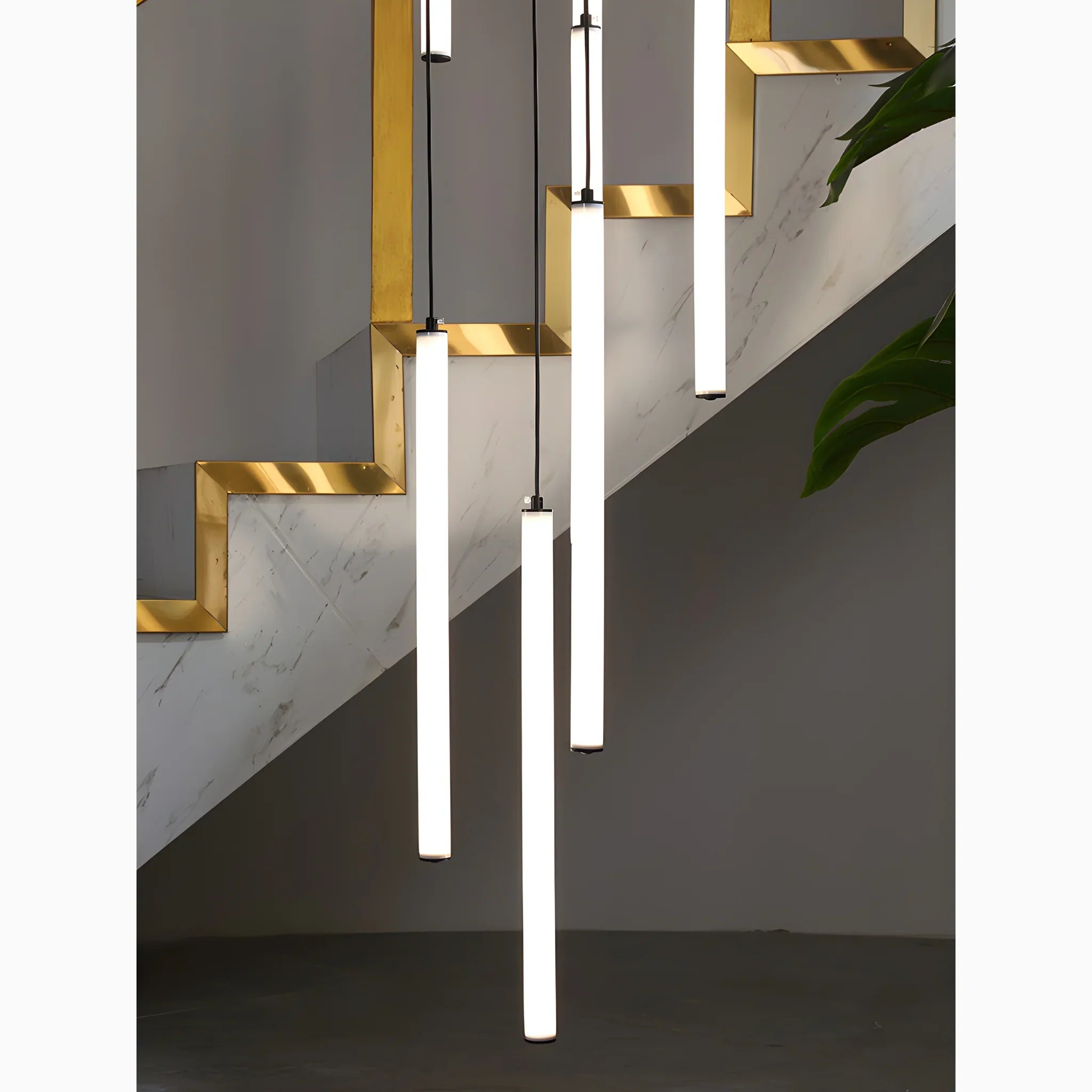 Spiral Pendant Light in Iron and Acrylic with Adjustable Height for Staircases 5