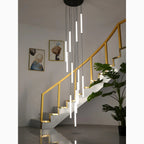Spiral Pendant Light in Iron and Acrylic with Adjustable Height for Staircases 7