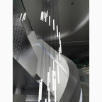 Spiral Pendant Light in Iron and Acrylic with Adjustable Height for Staircases 8