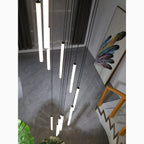 Spiral Pendant Light in Iron and Acrylic with Adjustable Height for Staircases 9