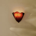 Stained Glass Wall Sconce with LED Light in Retro Art Deco Design 7