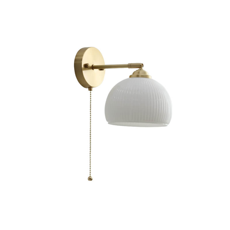 Striped Glass Brass Wall Sconce