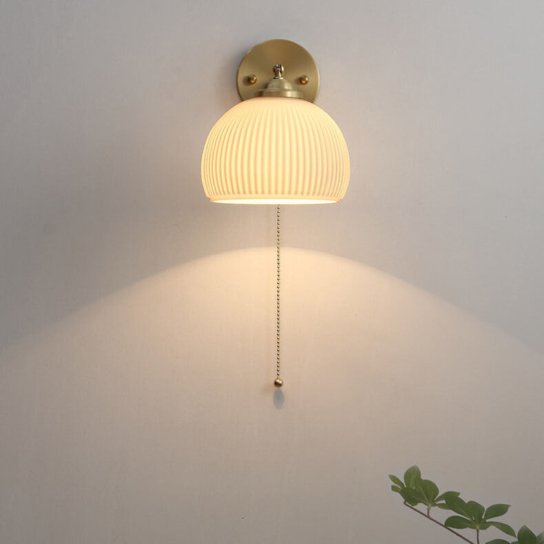 Striped Glass Brass Wall Sconce
