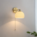 Striped Glass Brass Wall Sconce