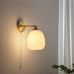 Striped Glass Brass Wall Sconce