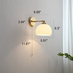 Striped Glass Brass Wall Sconce