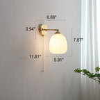 Striped Glass Brass Wall Sconce