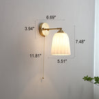 Striped Glass Brass Wall Sconce