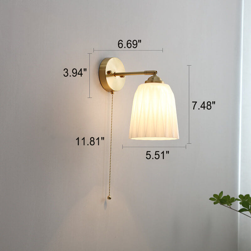 Striped Glass Brass Wall Sconce