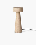 Table Lamp with Travertine Base and Soft Lighting for Living Room 0