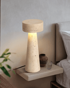 Table Lamp with Travertine Base and Soft Lighting for Living Room 1