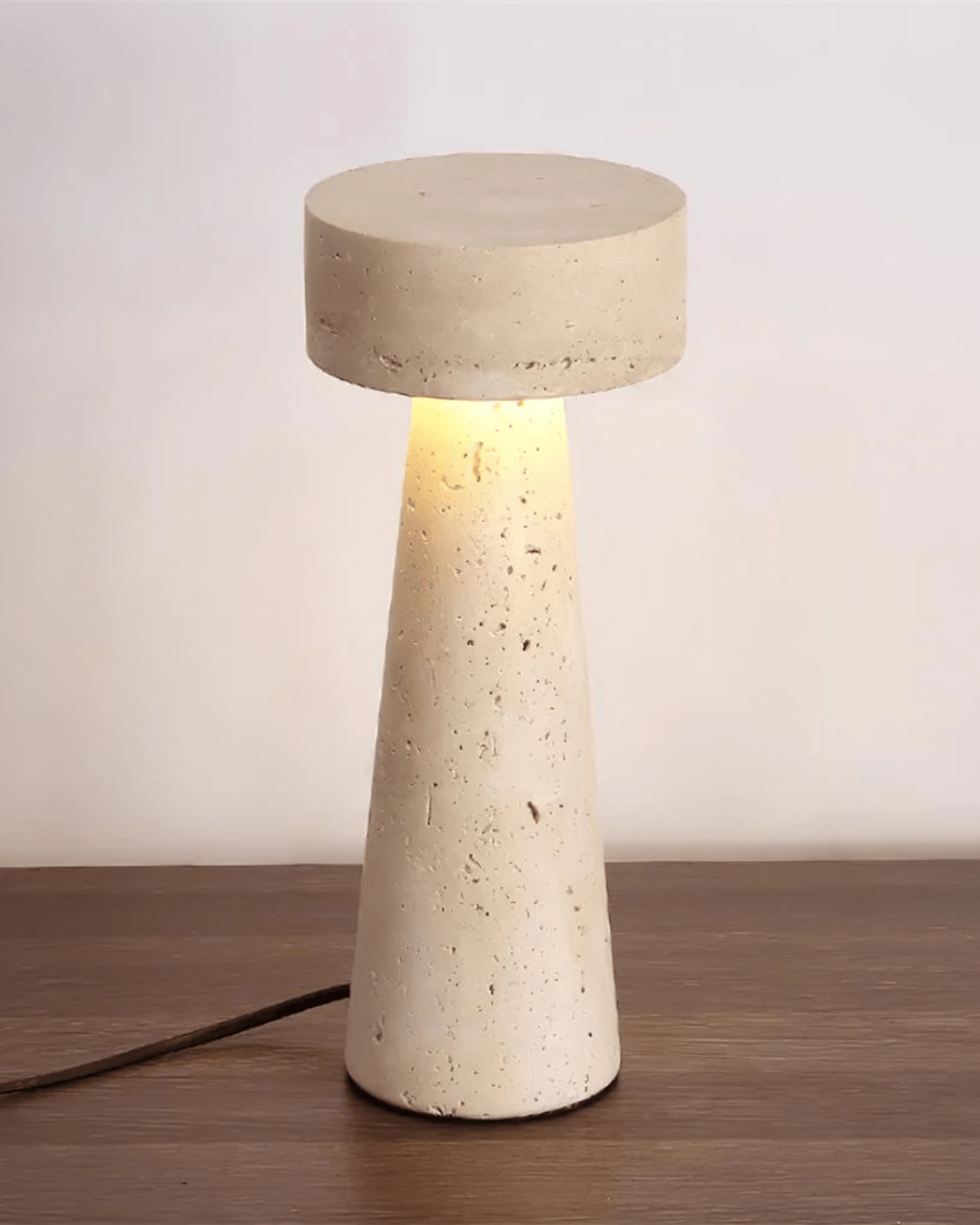 Table Lamp with Travertine Base and Soft Lighting for Living Room 2