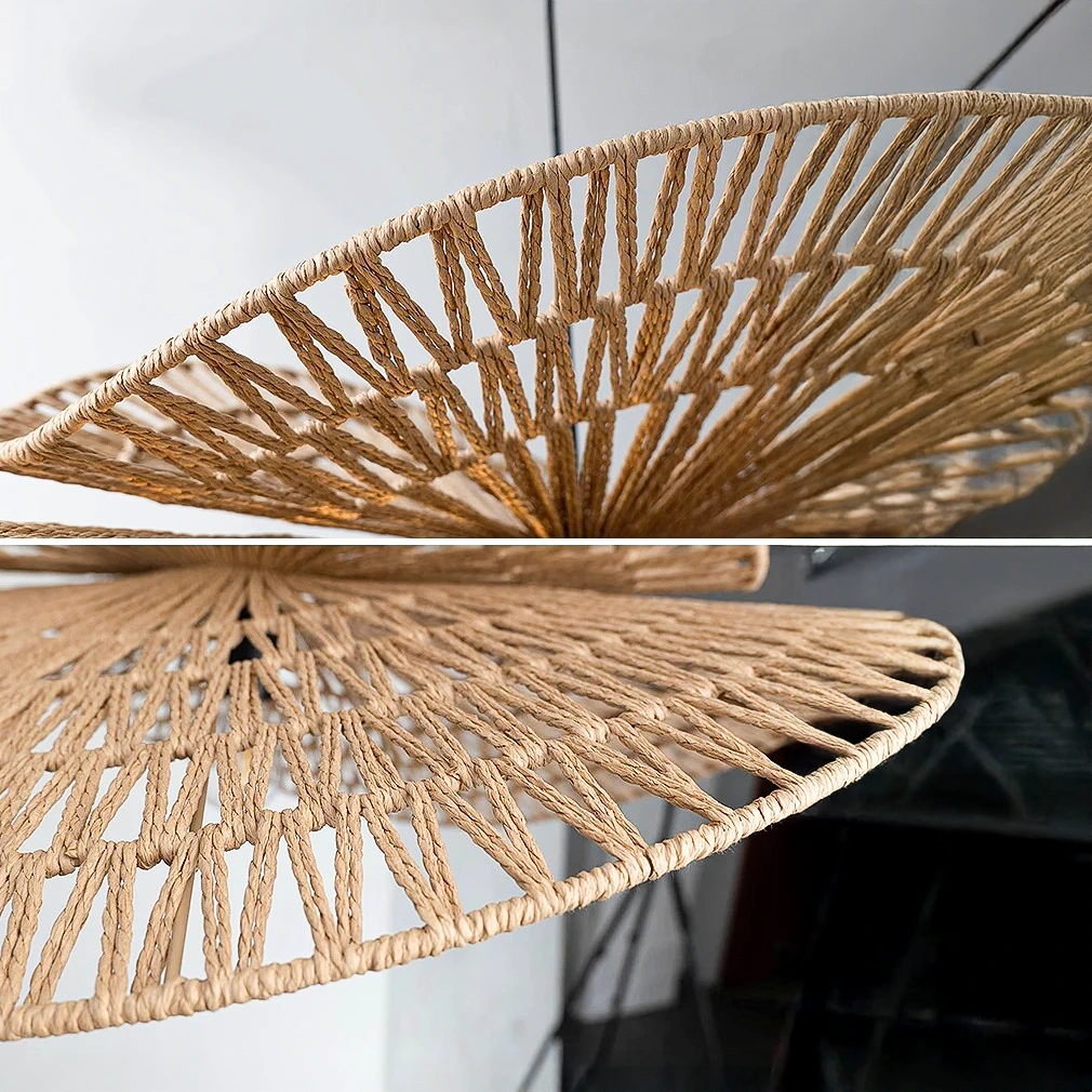 Torretes - Handwoven Rattan Ceiling Lamp with Sculptural Design 6